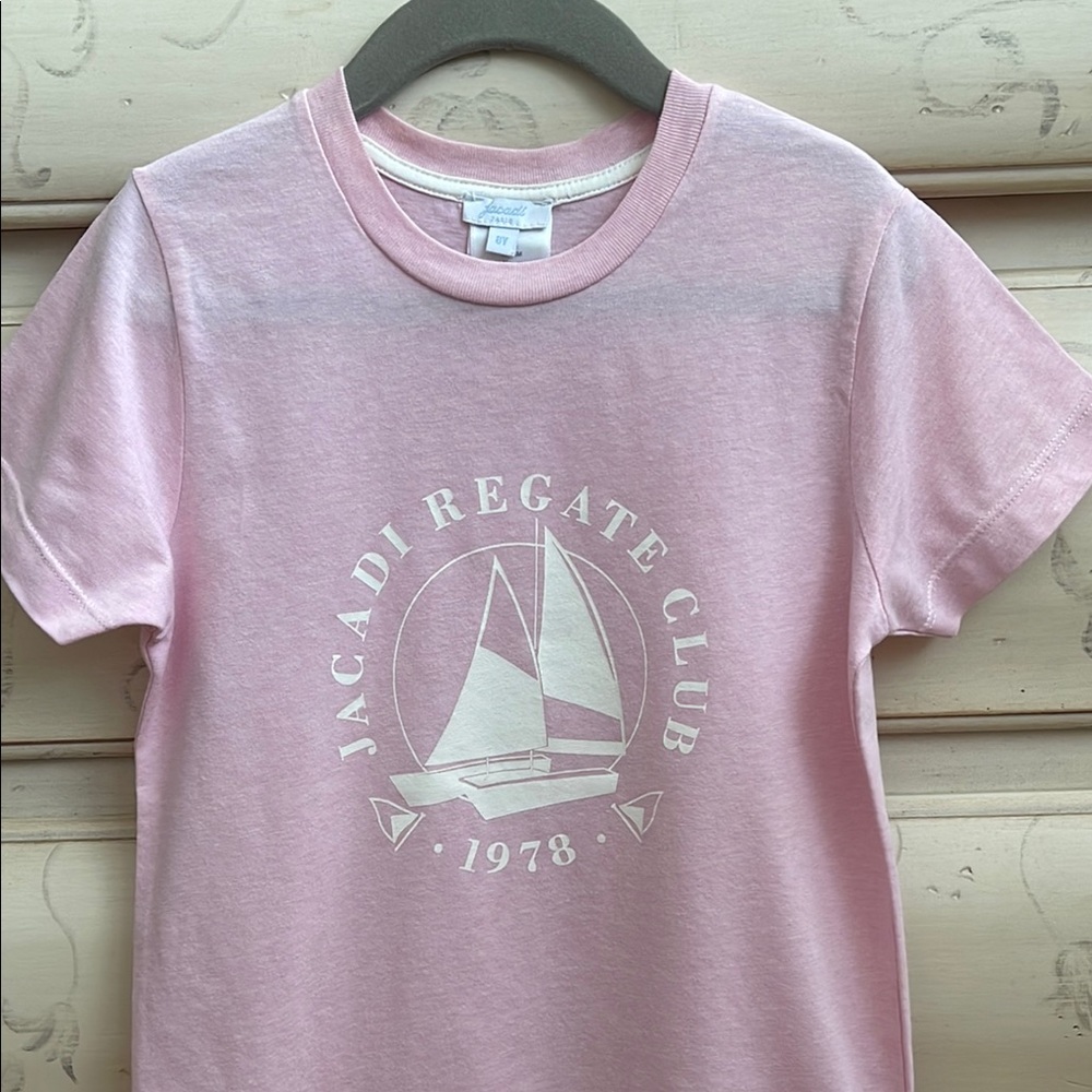 Jacadi Pink Short Sleeve Tee Nautical Design
